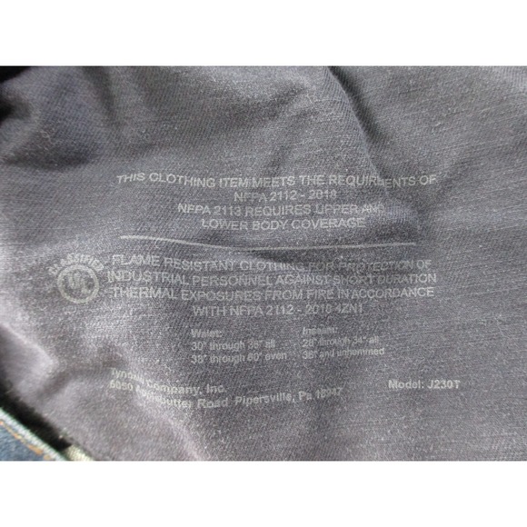 Tyndale FR Pants Mens 50 Blue Denim Jeans Cotton Pockets HEMMED Sioux 48X30* - Picture 15 of 15